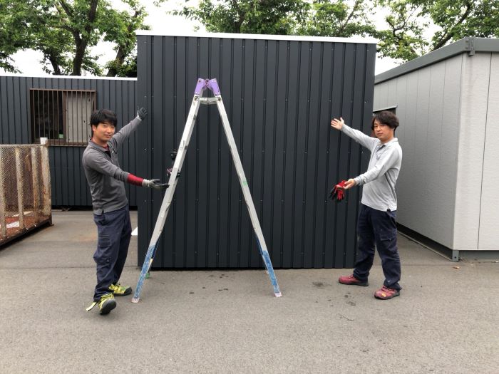 コンテナの壁付け終了